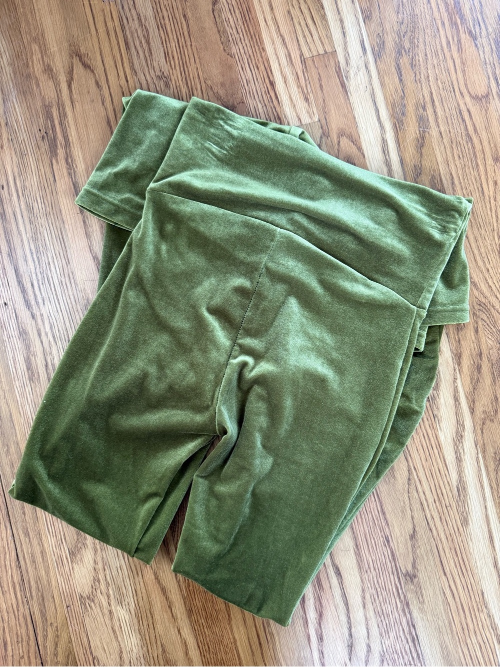 Green velvet bell bottoms